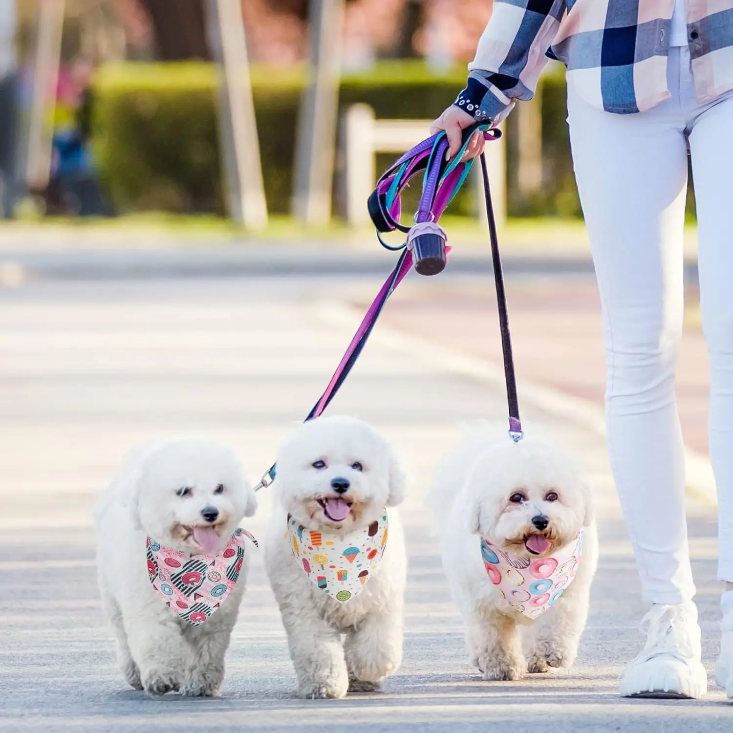 27-teiliges Hunde-Bandana, großes Donut-Haustier-Bandana, Sommer, niedliche dreieckige Lätzchen, Schal, Hunde-Kopftuch für kleine und mittelgroße Hunde – Detail 4