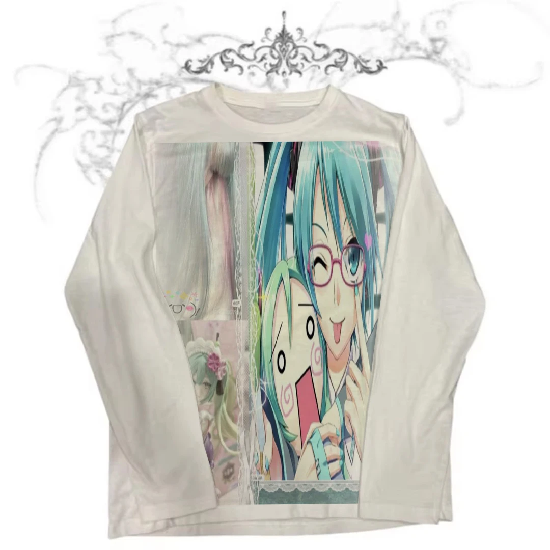 

Винтажная одежда 90-х годов для женщин, детские футболки Y2k Kitty Shoujo Girl Style, укороченный топ, женские футболки Kpop, эстетичная одежда, гот