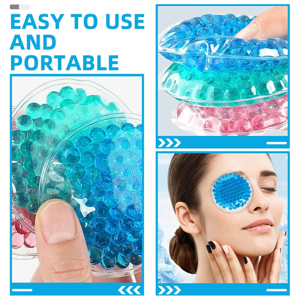

4pcs Circular Gel Ice Packs Reusable Hot Cold Compress Eye Face Mask Leakproof Travel Small Round Pack for Eyes