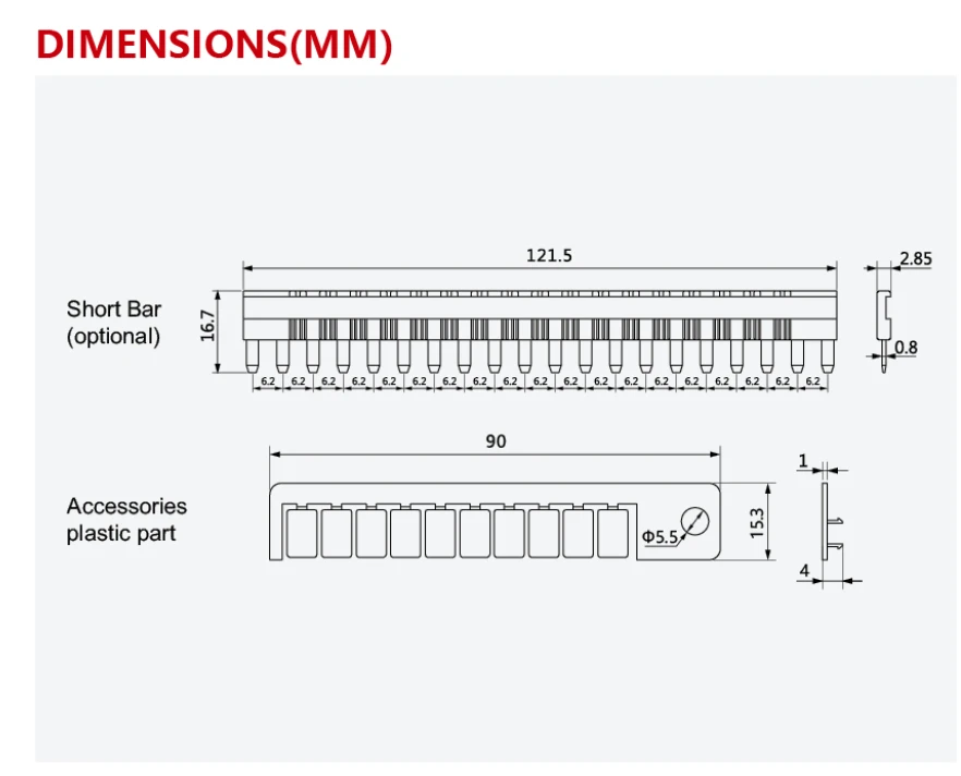 GEYA  Busbar Jumper Fast Wiring Plate Black Red Blue 41F Slim Relay Module Shorting Bar Connector