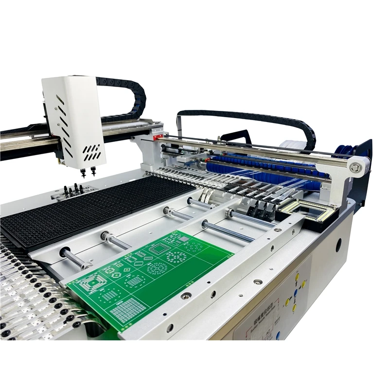 Q2S Automatic PNP SMT Pick And Place Machine Chip Mounter Dual 6 Heads For LED SMD PCB Assembly Line 54 Bits With HDMI
