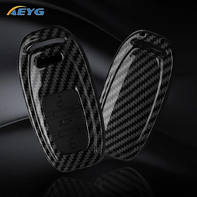 ABS Carbon Fiber Car Remote Key Case Cover Shell For Audi A1 A3 8V A4 B8 B9 A5 A6 C7 A7 A8 Q3 Q5 Q7 S4 S6 S7 S8 R8 Accessories - view 3