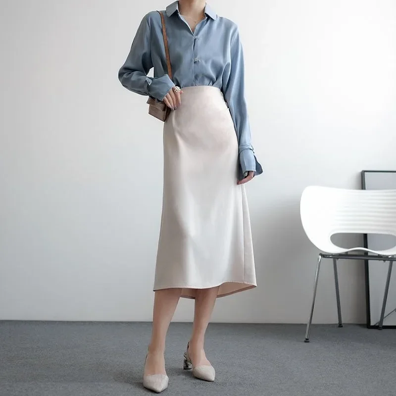 Tight Maxi Wrap Long Woman Skirt Casual Skirts for Women High Quality Korean Fashion Summer 2024 Aesthetic Trend Style A Line V