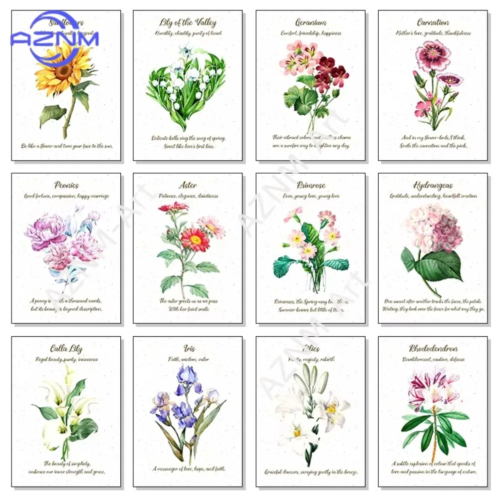1 Stück Moderne Blumen Gänseblümchen Tulpen Klassische Blumensprache Retro Poster Leinwandbilder Wandkunst Bilder Blumenladen Heimdekoration