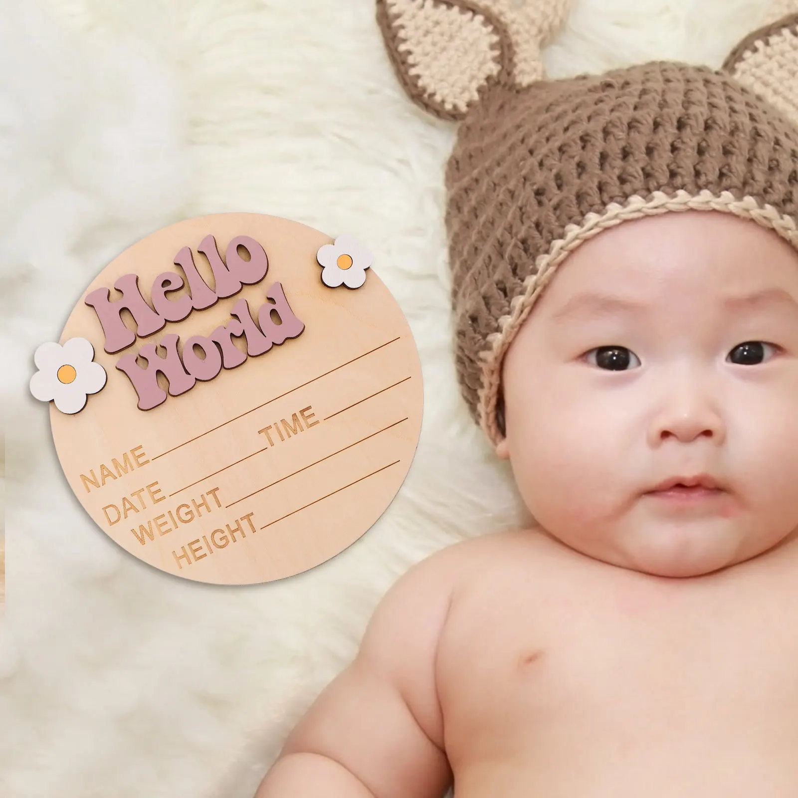 

Знак объявления о рождении для новорожденного, деревянная гладкая поверхность, имя ребенка, декор для детской комнаты, реквизит для фотосессии, подарок для детского душа, знак для новорожденного