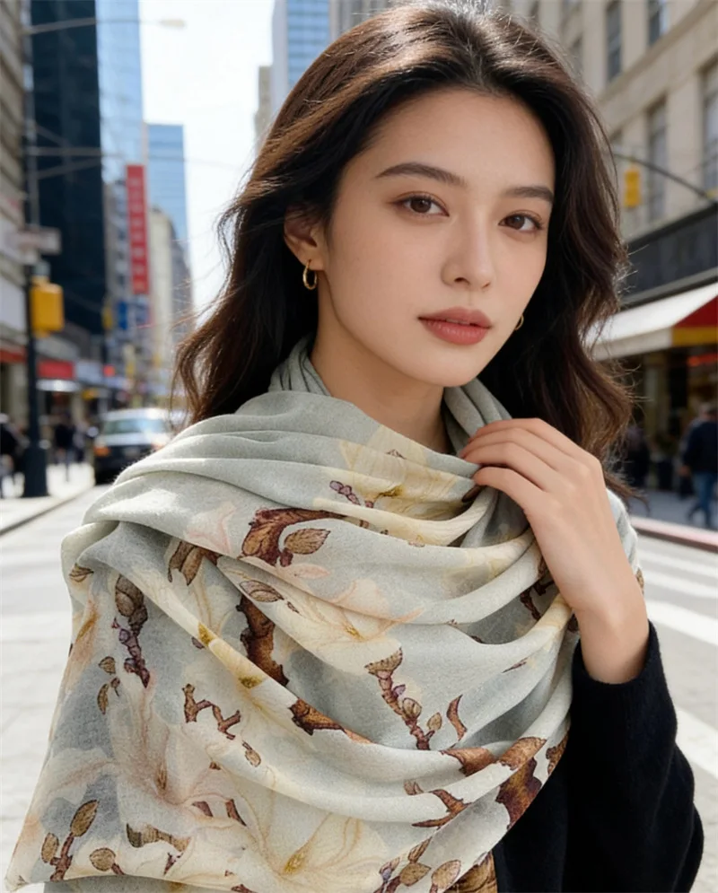 200CM 100CM Long Tassels Cashmere Luxury Designers Shawls Ring Pashmina Women Large Neck Accessories Lover Gift