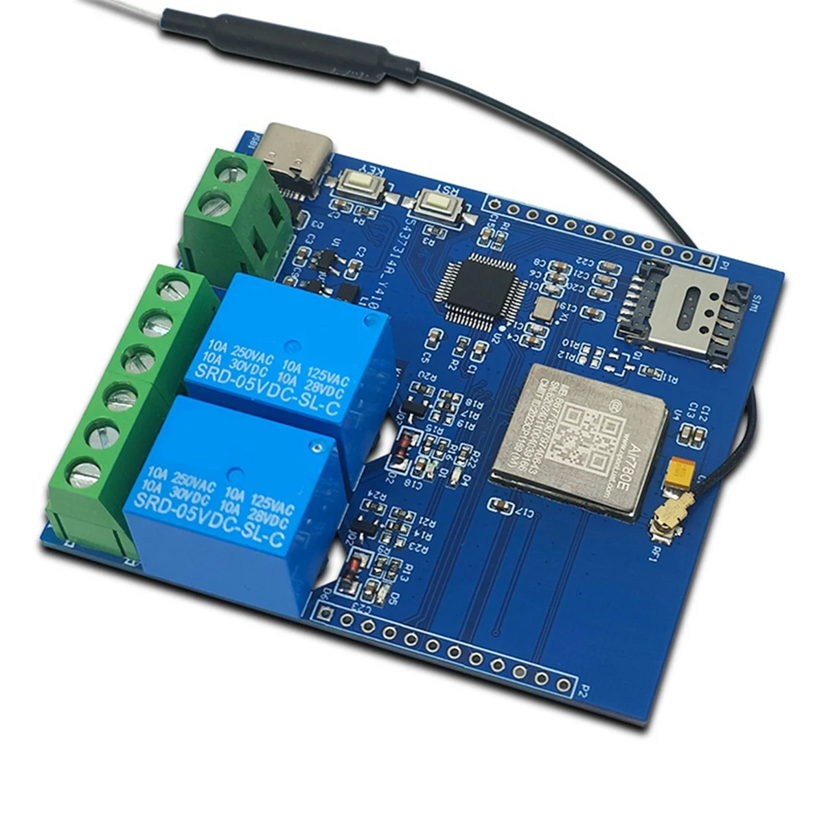 Durevole DC 5V STM32 4G Scheda di sviluppo relè relè a doppia via in rete Modulo AIR780E integrato Porta I/O Scheda di sviluppo STM32