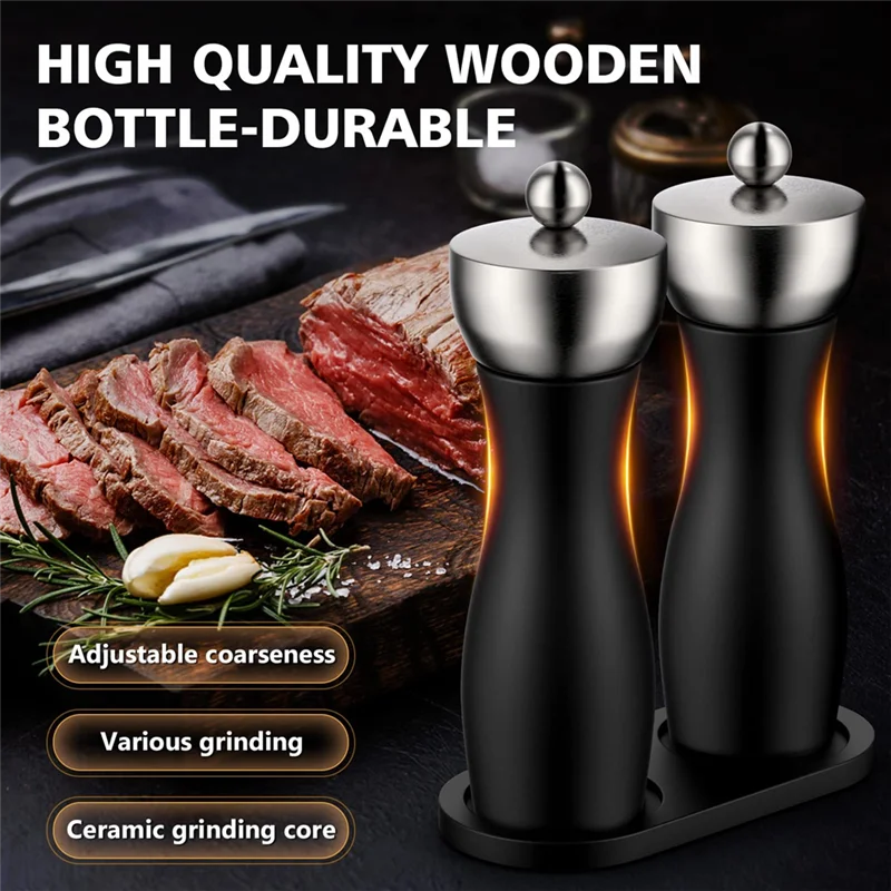 

AB08-6 Inch Wooden Pepper Mill With Mechanism Solid And Durable Salt Grinders Suited