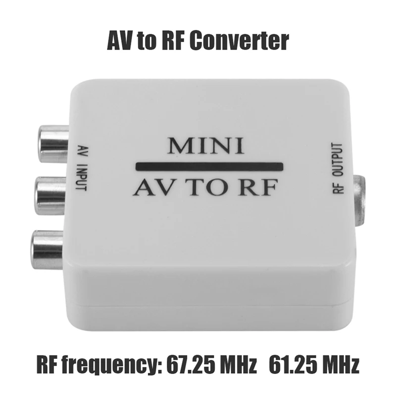 Mini AV to RF RCA Adapter AV to RF Converter RCA AV/CVSB L/R Video Composite AV Scaler Converter For PC HDTV Projector