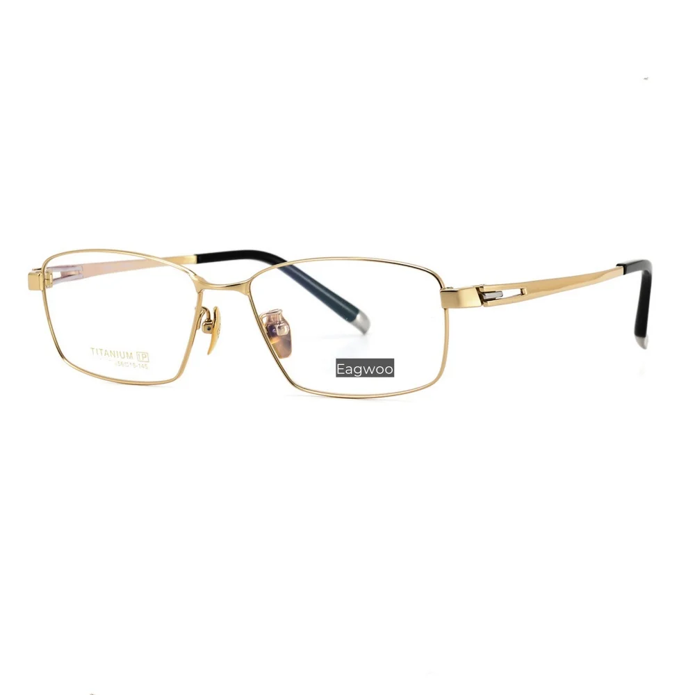 

Pure Titanium Eyeglasses Designed Optical Frame Prescription Spectacle Full Rim Glasses Wide 56mm Wide 145mm Long Temple