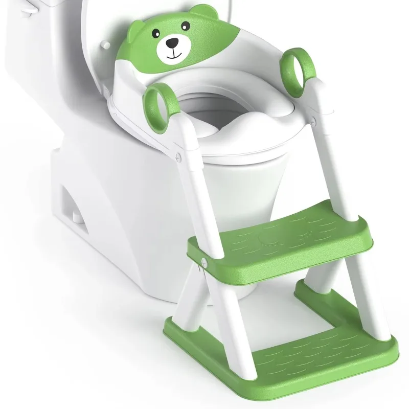 

Upgrade Toddler Toilet Seat for Kids Boys Girls 2 in 1 Potty Training Toilet Splash Guard Anti-Slip Pad Step Stool