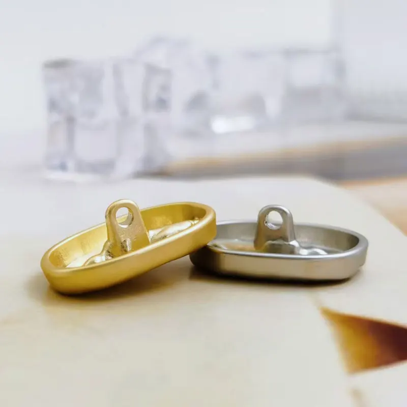 10 Stück 18/23mm Kreative Kaffeebohnenförmige Ovale Metallknöpfe für Kleidung Nähen DIY Bastelbedarf Nähknöpfe Großhandel Neu – Detail 2