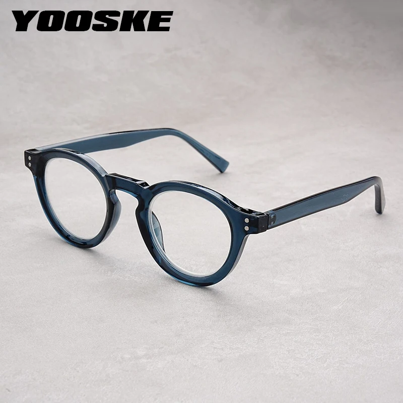 YOOSKE New Trendy PC Glasses Frame Women Men Retro Presbyopic Glasses Frame Male Female Transparent Lens Eyeglasses Frame