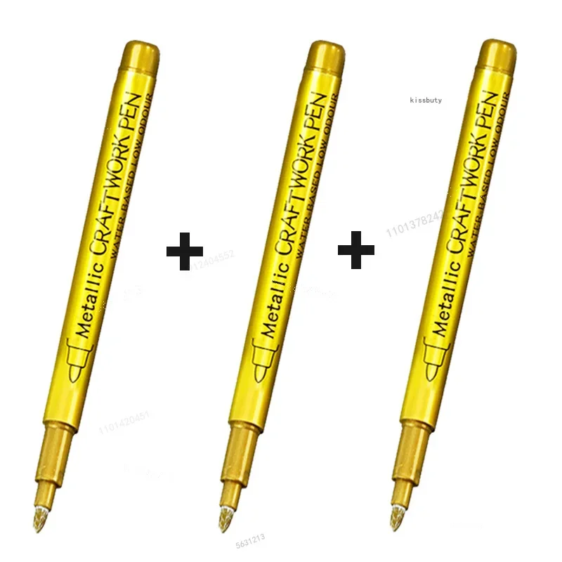 1/3Pcs Pinsel Metallic Marker Stifte Gold Silber Kupfer Permanent Kunst Farbe Marker Stift für Handwerk Scrapbooking stoff Kunst Liefert