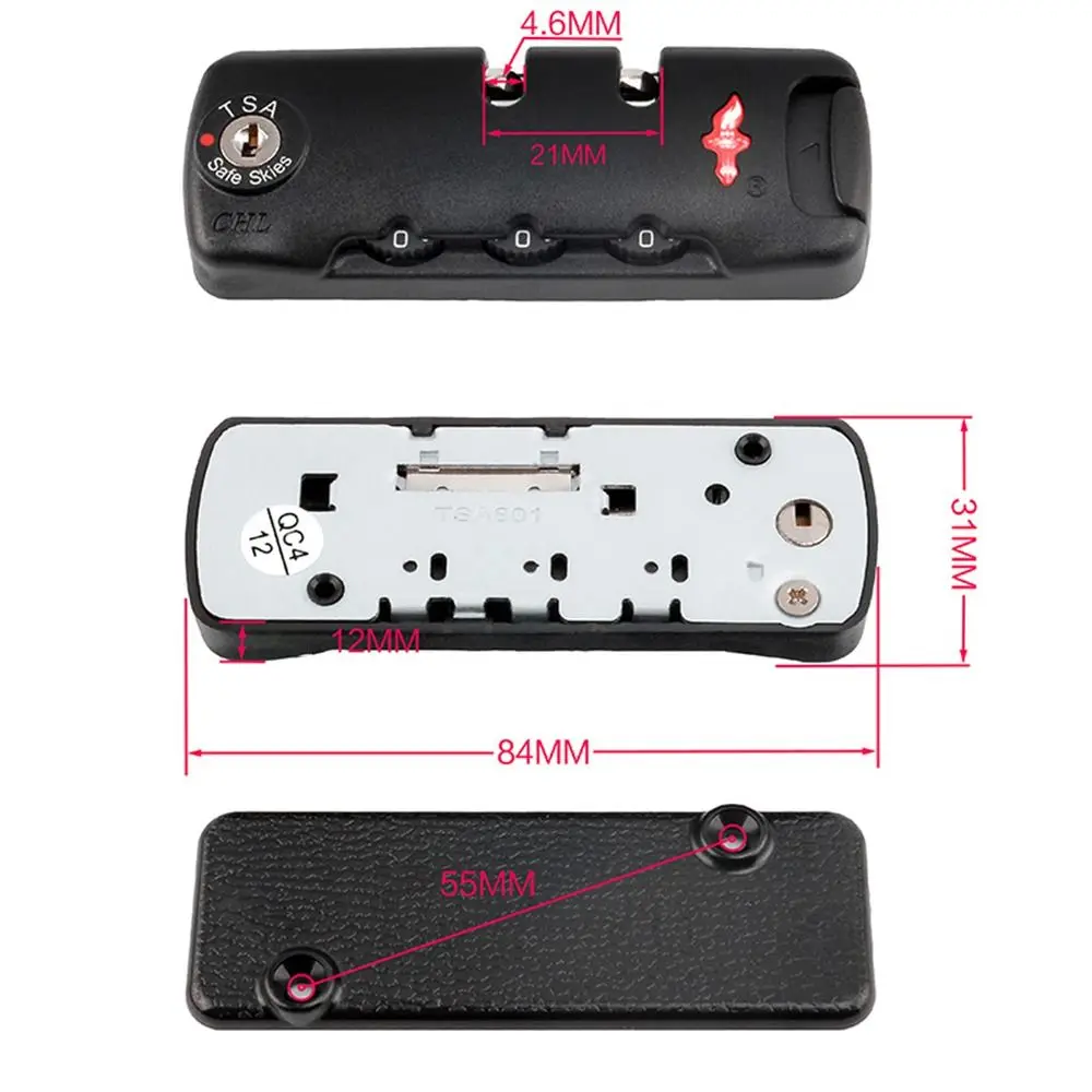 TSA 3 Digit Password Lock Security Lock Suitcase Luggage Coded Lock Cupboard Cabinet Locker Padlock Travel Bag Lock