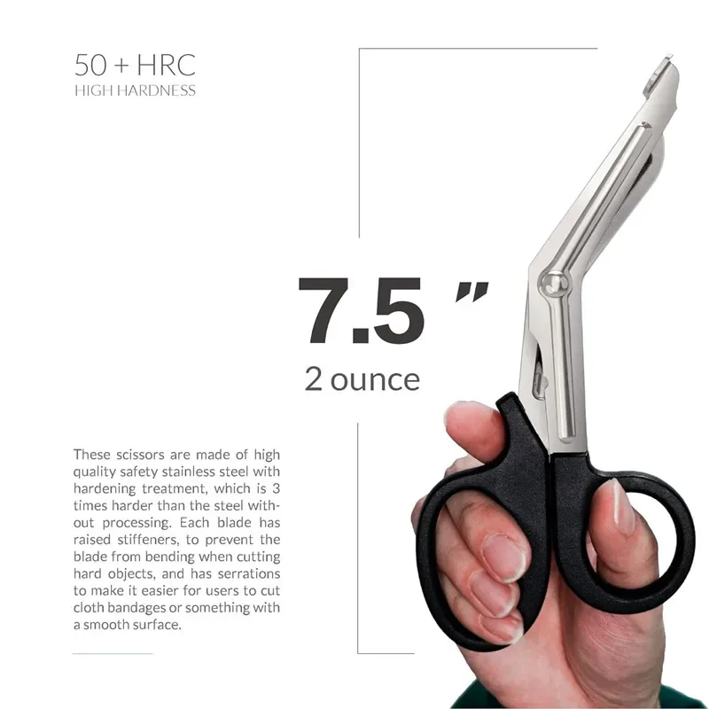 18.5cm Trauma Shears Tactical Multi Function Rescue Scissor Trauma Gauze Emergency Aid Shear Home Utility Camp Outdoor Tools