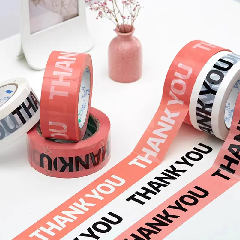 100M Thank You Packaging Tape High Adhesive Express Shipping Parcel Sealing Packing Tape Waterproof DIY Decorative Tape