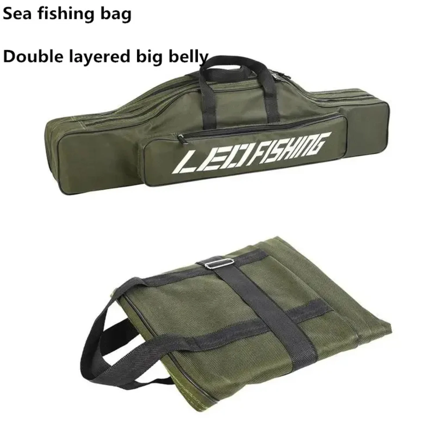 80cm double-layer foldable large belly sea fishing , portable fishing rod , outdoor  fishing tool kit accessories