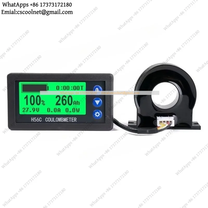 12V 24V 36V 48V Battery Monitor Hall Coulomb Meter DC8-100V 100A 200A 300A 400A Lifepo4 Lead-acid Li-ion Lithium Capacity Power