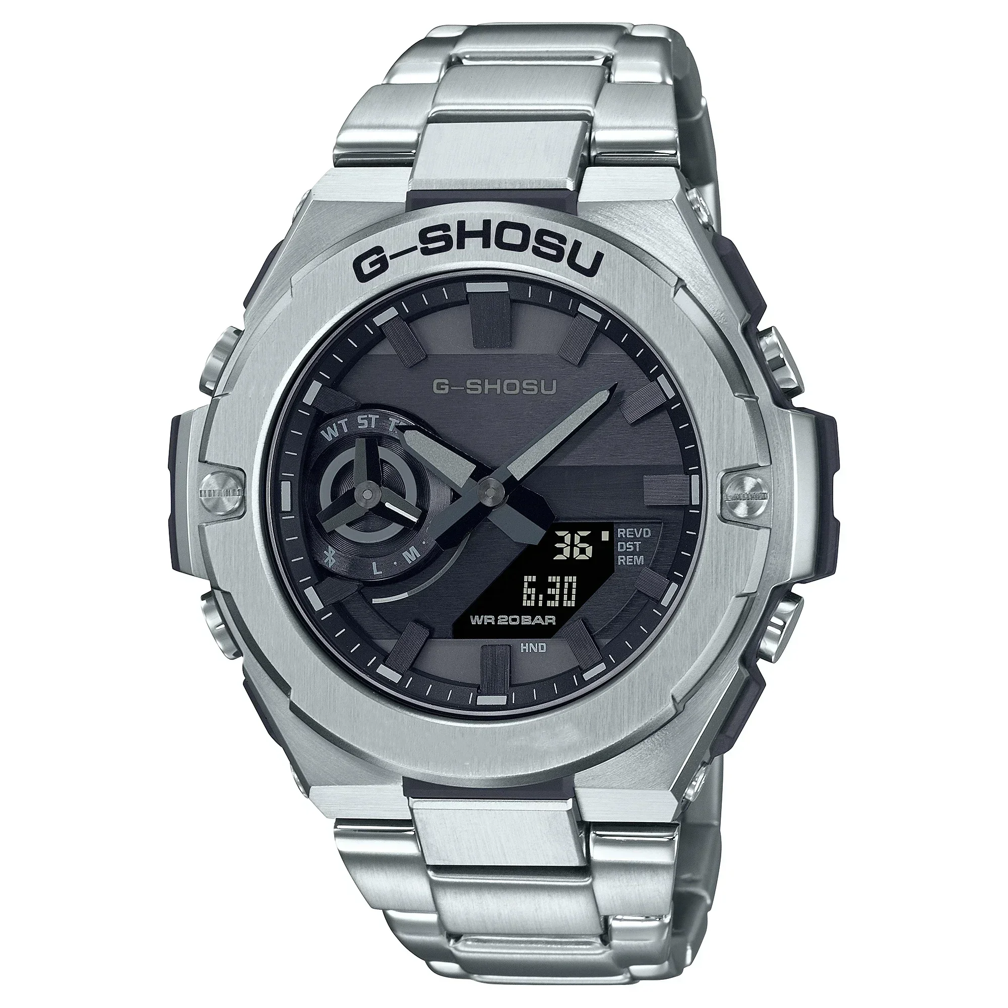 Orologio elettronico sportivo digitale unisex Funzione completa Ora mondiale Sollevamento manuale automatico ecc. GST Quadrante grande Serie 500