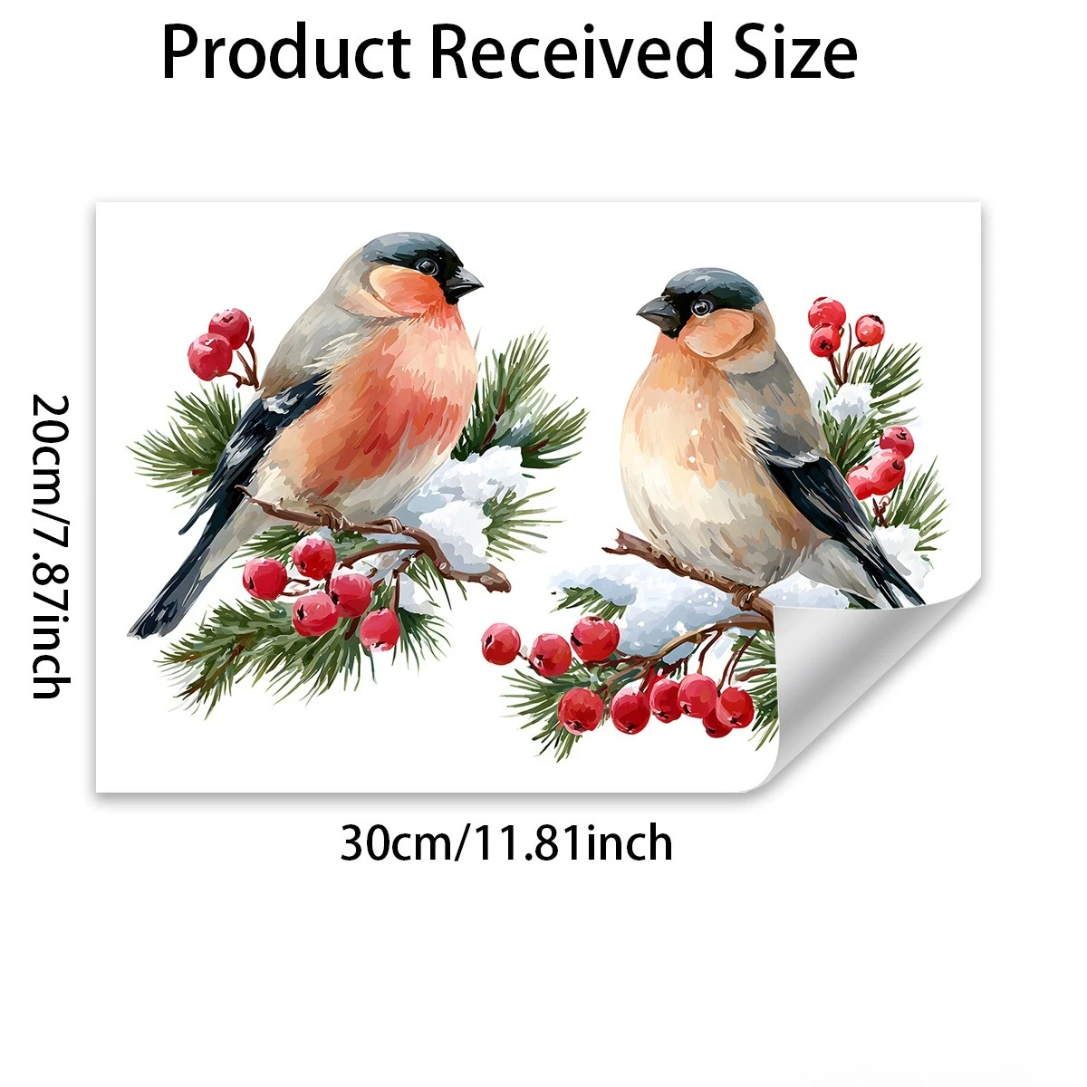 1Set Christmas Love Bean Bird Window Glass Sticker Static Cling for Bedroom Living Room Home Shop Festival Funny Decors