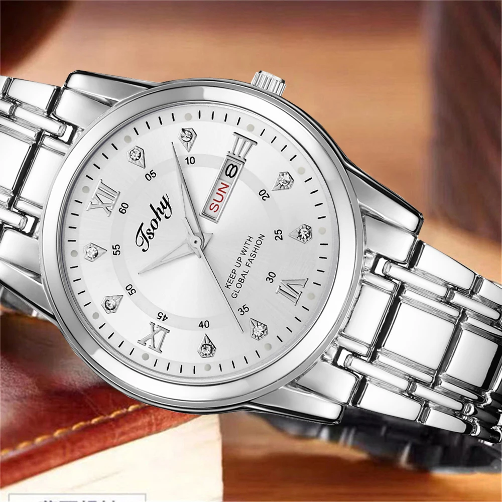 Osobowość młodzieżowa, męski zegarek studencki w obcym stylu, przystojny, prosty, podwójny kalendarz, trwały, rekreacyjny, sportowy, klasyczny wat