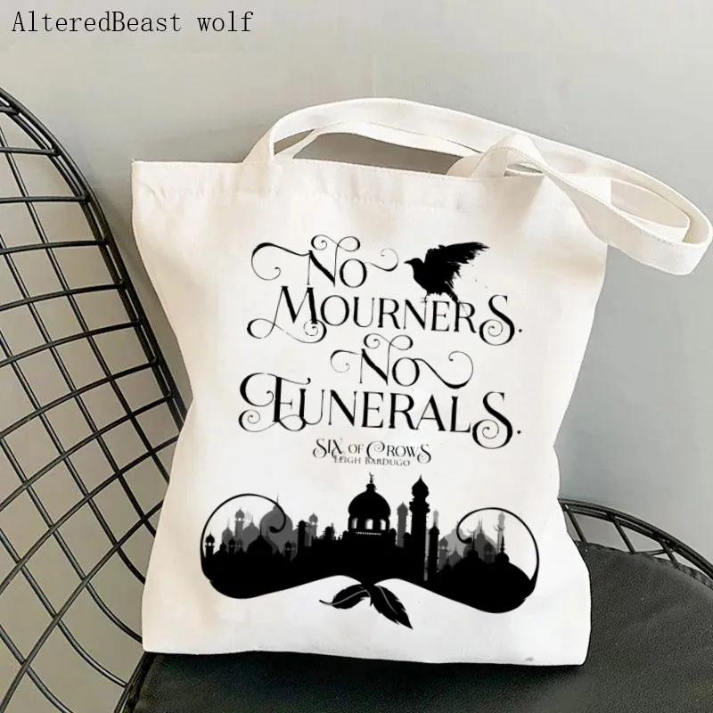 

Women Shopper bag No Mourners No Funerals Printed Bag Harajuku Shopping Canvas Shopper Bag girl handbag Tote Shoulder Lady Bag