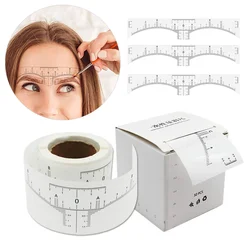 50Pcs Disposable Eyebrow Ruler Sticker Makeup Templates Eye Brow Stencil Woman Permanent Make Up Tattoos Adhesive Eyebrows Tools