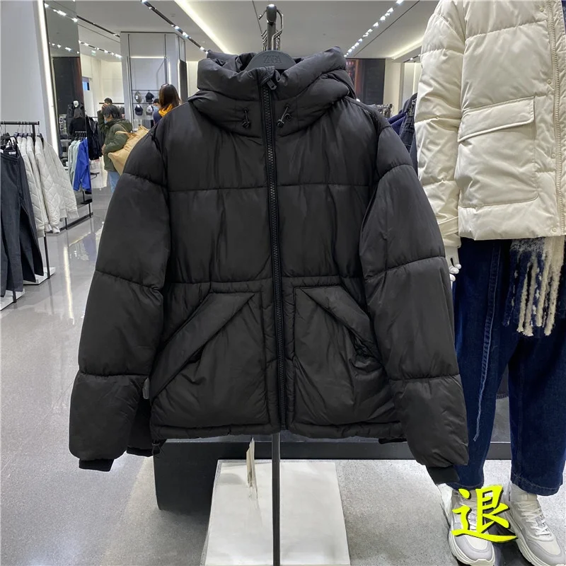 

Men's Winter Jaet Bread Coat Hooded Zipper ort Sle Thiened Cotton Clothes Casual Faion Basic Sle Pure Color