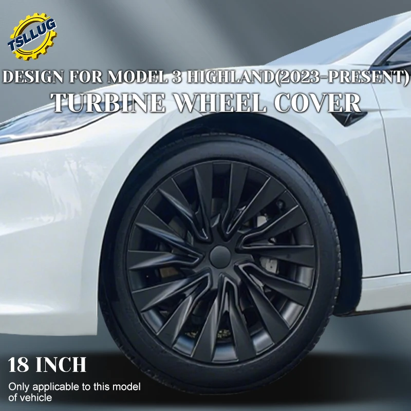 

Комплект из 4 колпаков на колеса (18 дюймов) для Tesla Model 3 Highland 2023-2026, турбинные, сменные, для автомобиля, полноразмерные, аксессуары для авто