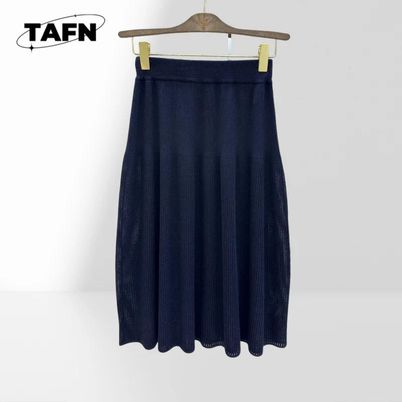 

25High-Grade Plain Knitted Mid-Length Skirt Silkworm Cotton Yarn Texture Super Delicate Soft Beautiful AG2004