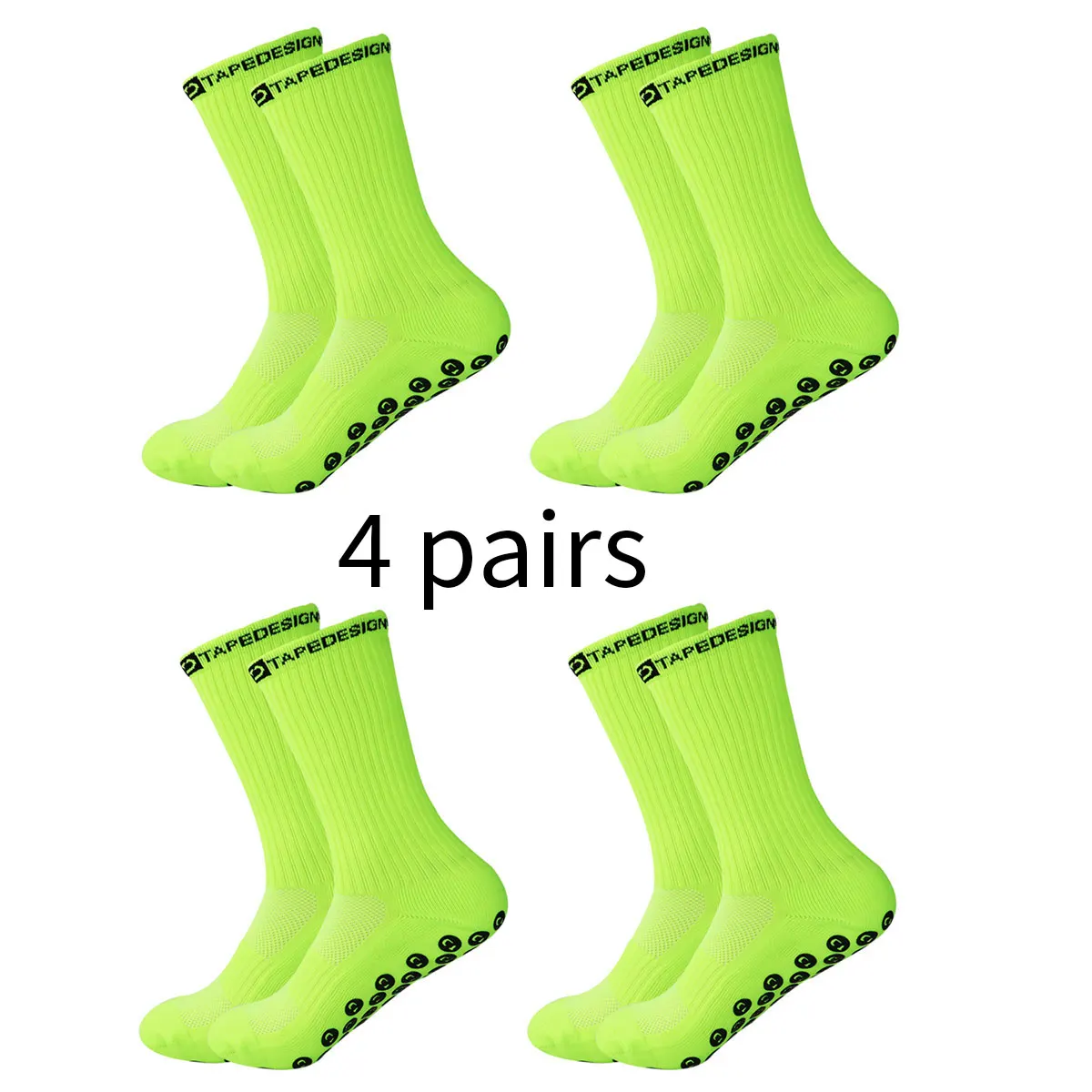 4 pairs of new solid color anti slip rugby sports socks for men's sports bicycles, short socks for men's athletes image 3