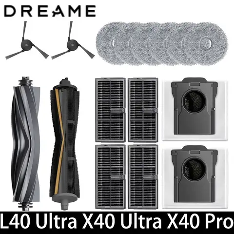 Dreame X40 Ultra/X40 Pro 로봇 진공 예비 부품 메인 사이드 브러시 걸레 cloth 헤파 필터 먼지 백 액세서리