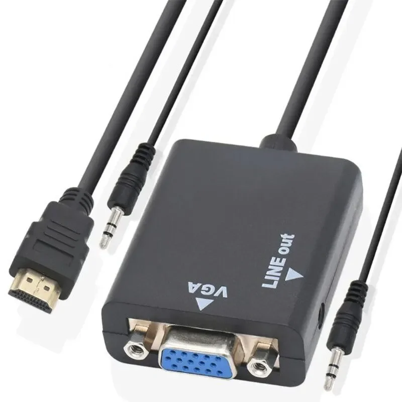 Male To VGA Female Converter Adapter HDMI TO VGA With Audio HDTV Port HDMI To VGA Output 1080P HDTV Audio TV  HDTV Video