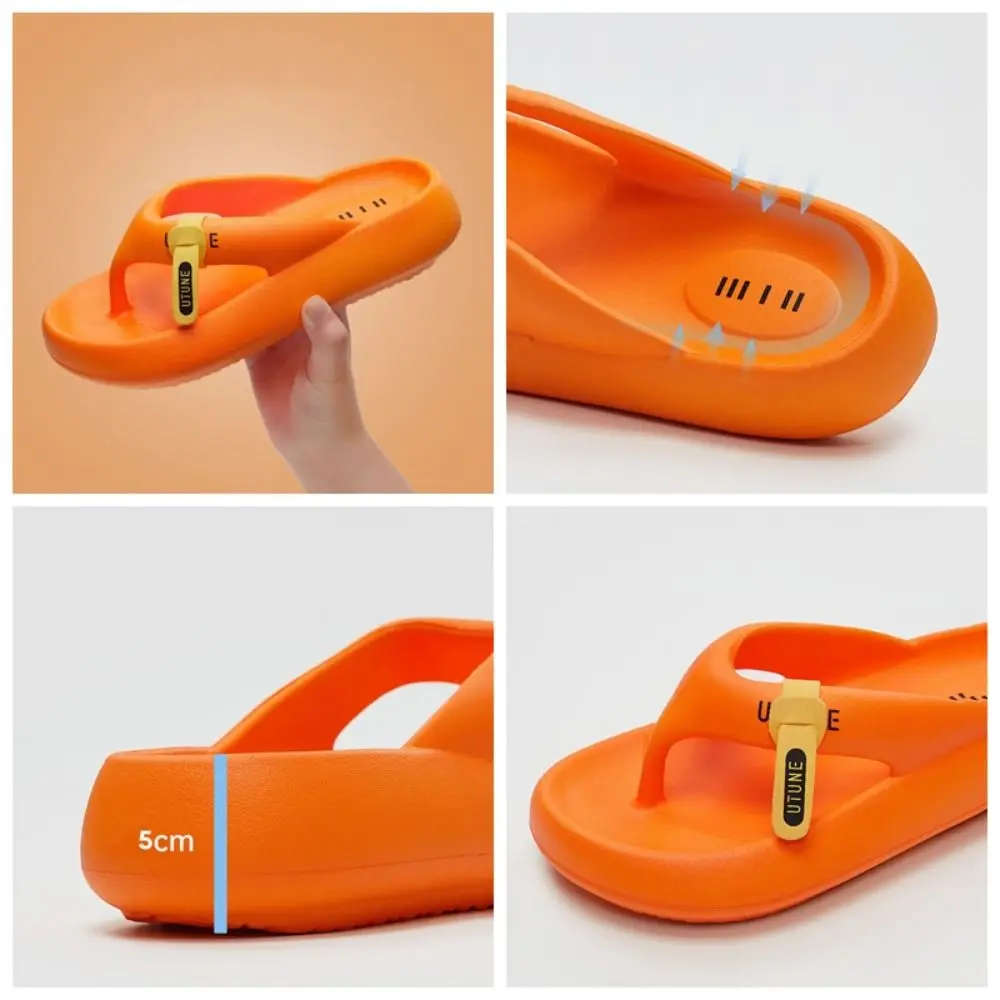 شباشب عصرية ذات نعل سميك من مادة إي في إيه للنساء، صنادل ربيعية ناعمة من الأمام للحمام