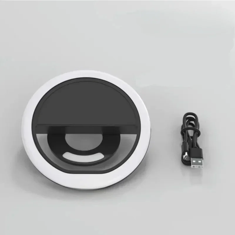 Nuovo telefono cellulare ricaricabile Lde Luce di riempimento rotonda Luce con clip dal vivo Luce per selfie Luce portatile Foto Luce di bellezza Anello luminoso