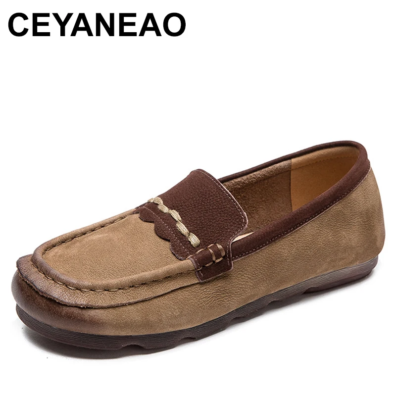 

Fashion Women Shoes Genuine Leather Loafers Women Casual Shoes Mother Soft Comfortable Shoes Women Flats Non-slip