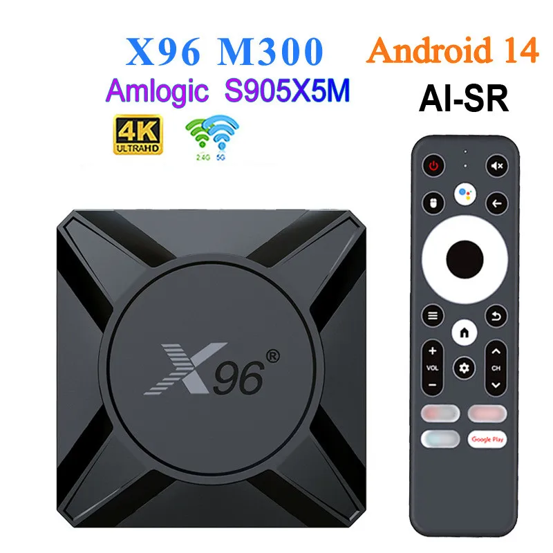 X96 M300 Android 14.0 Tv Box 4GB 32GB Amlogic S905X5M 2.4G/5G Wifi 4K BT5.0 1000M Media Player Set Top Box