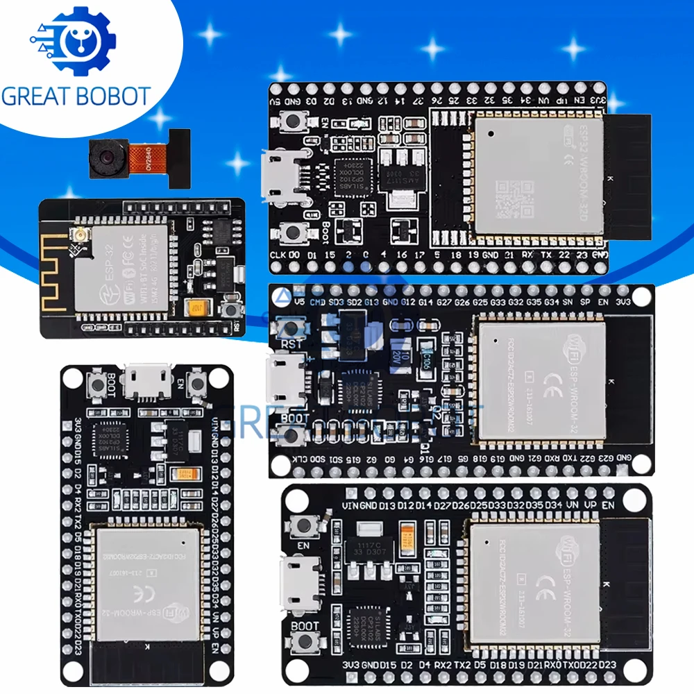 BS 1PCS ESP32 Development Board WiFi+Bluetooth Ultra-Low Power Consumption Dual Core ESP-32 ESP-32S ESP 32 Similar ESP8266