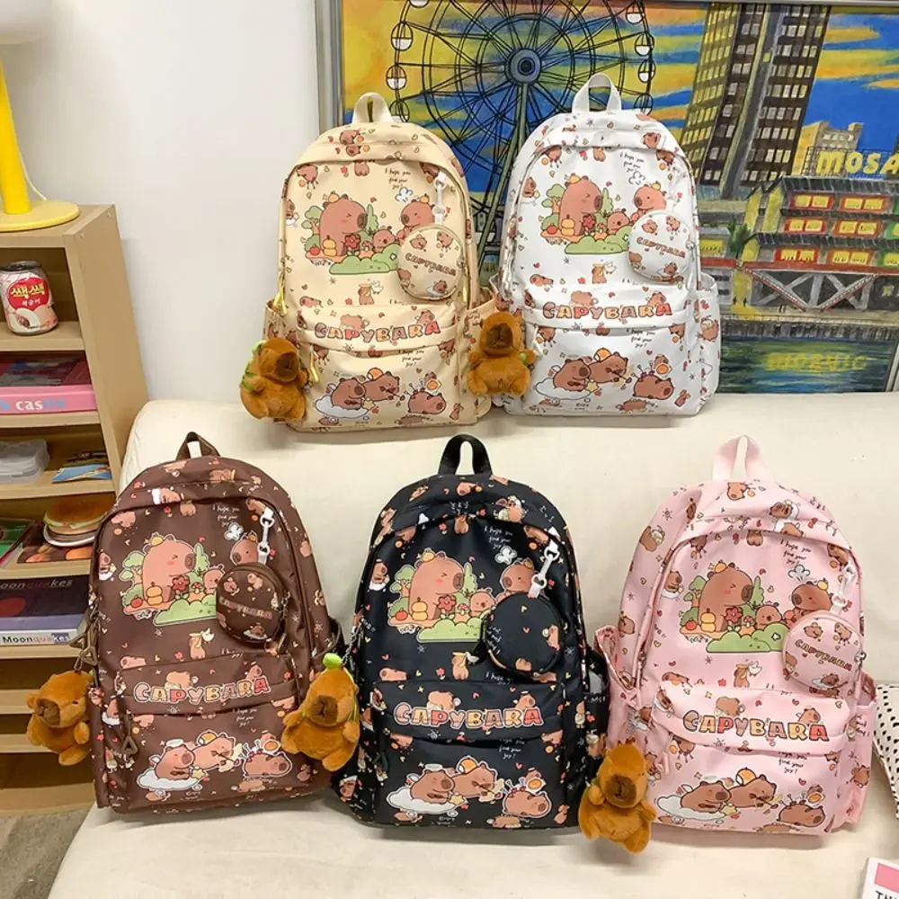 

Модный рюкзак с изображением капибары, легкий рюкзак большой емкости с капибарой, водоотталкивающий школьный рюкзак для студентов, школьный рюкзак для девочек