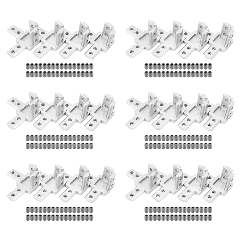 24-Pack 3030 Series 3-Way End Corner Bracket Connector,With Screws For Standard 8Mm T Slot Aluminum Extrusion Profile