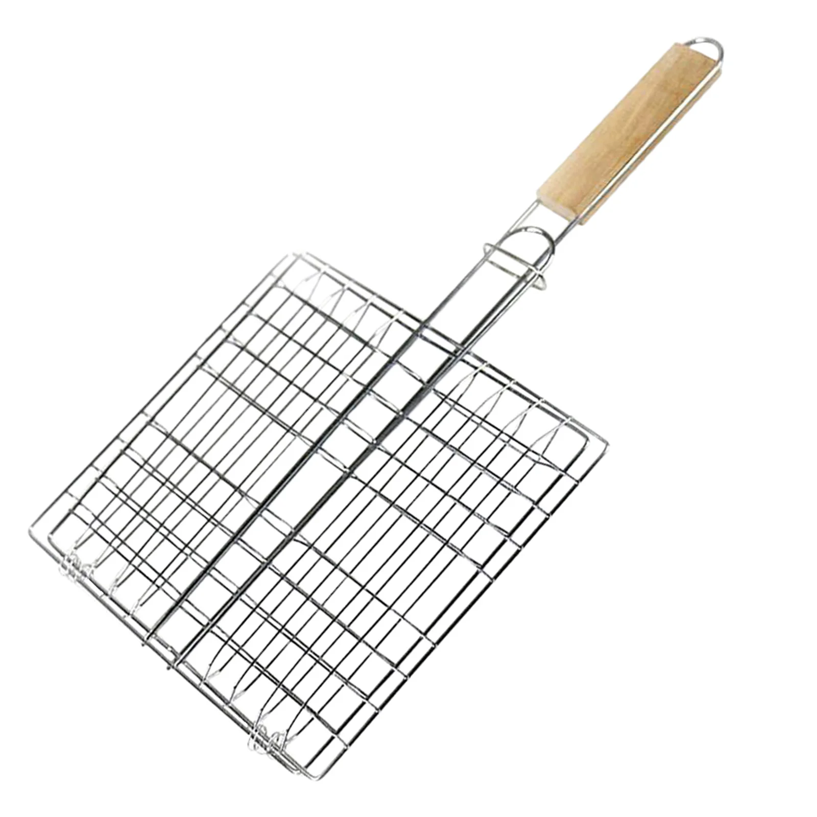 

Outdoor Stainless Steel Bbq Grill Basket Portable Rack for Fish Steak Barbecue Camping Picnic Party Grilling Tool