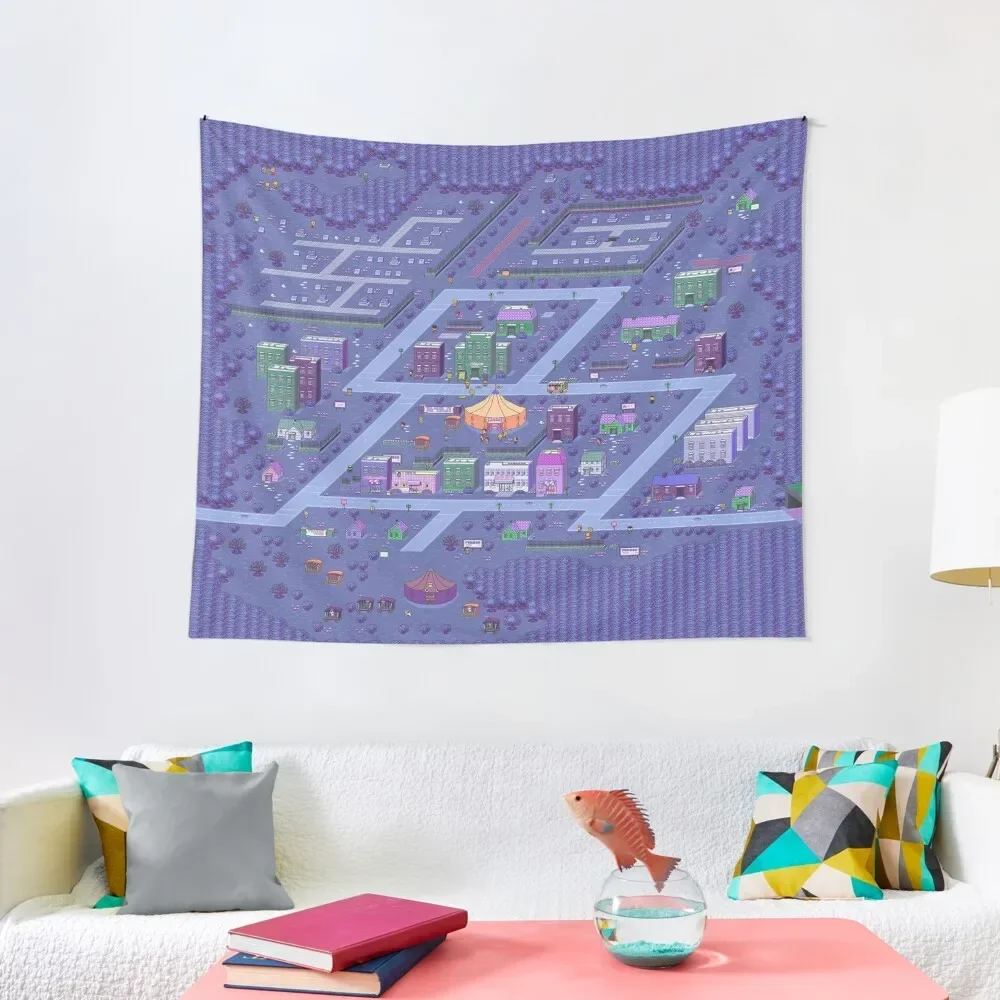 

Earthbound Threed Map Tapestry Hanging Wall Room Aesthetic Decor Tapestry