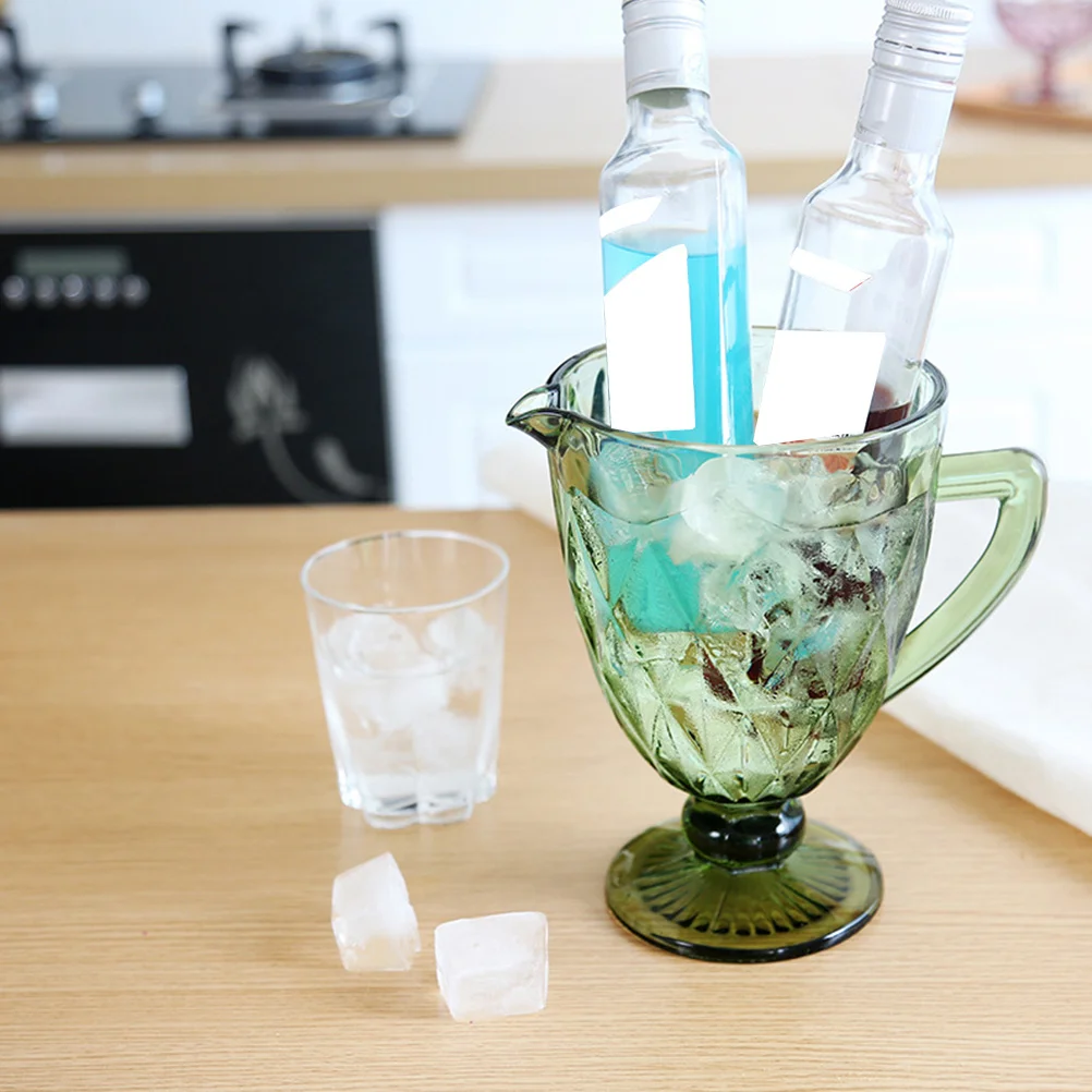 

European Style Embossed Ice Bucket Large Capacity Single Handle Wine Beer Holder Party Bar Serving Supplies