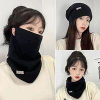 Multifunctional Winter Lady's Face Scarf Solid Color Hanging Ear Mask Windproof Neck Protection For Women Outdoor Cycling J1O9