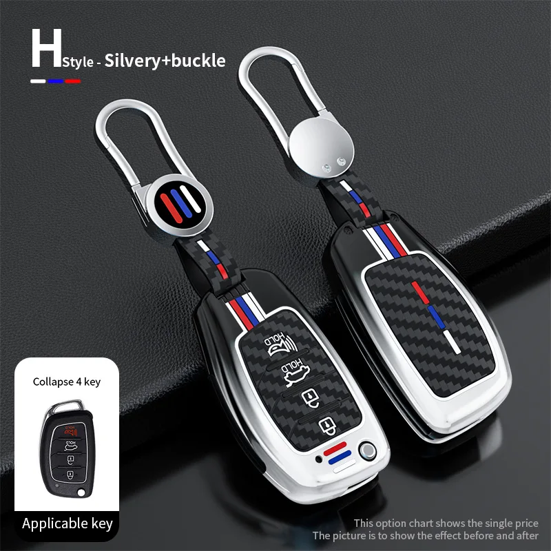 

Zinc Alloy 3/4 Buttons Flip Folding Remote Car Key Shell Case For Hyundai HB20 SANTA FE IX35 IX45 Accent I40 Solaris