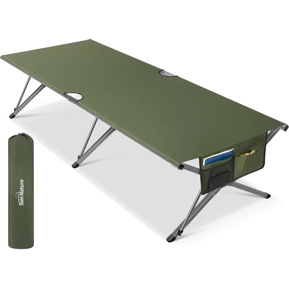 

Extra Wide Portable Camping Cot for Adults - Supports 450lbs, with Storage Bag, 82 x 32 (Green)