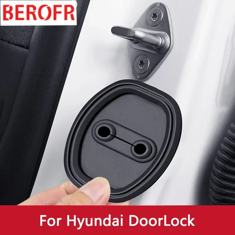 

4pcs Car Door Mute Damping Cushion Silicone Car Door Lock Buckle Cover For Hyundai Tucson Solaris Accent Azera Elantra I10 IX35
