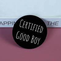Certified Good Boy Badges Anime Round Laser Badge Cartoon Brooch Clothes Backpack Accessories Lapel