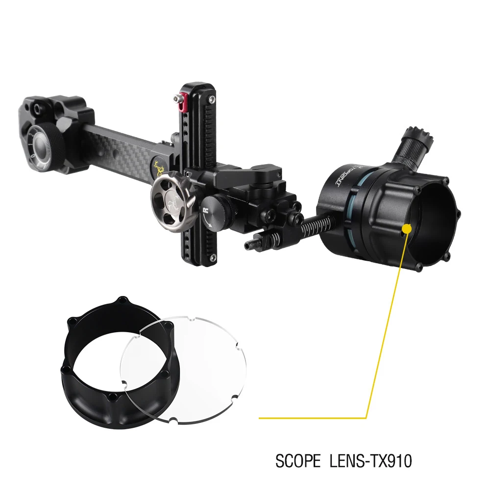 TOPOINT Composto Bow Sight, Long Pole, Double Needle Sight, Carbono Rod Estrutura, Caça Acessórios, Novo